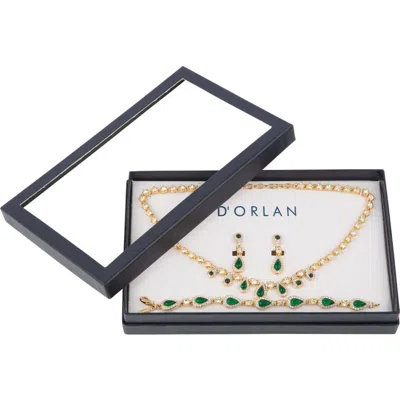 Susan Caplan 1980s Vintage D'orlan Faux Emerald Set