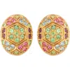 Susan Caplan 1980s Vintage Dorlan Swarovski Crystal Oval Clip-on Earrings