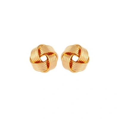 Susan Caplan 1980s Vintage Knot Ribbed Post Earrings