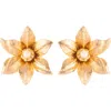 Susan Caplan 1980s Vintage Nina Ricci Flower Clip-on Earrings