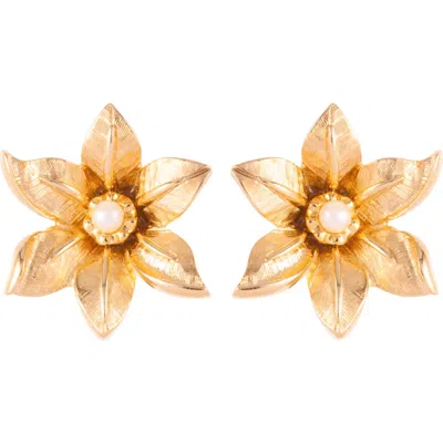 Susan Caplan 1980s Vintage Nina Ricci Flower Clip-on Earrings