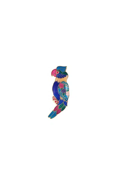 Susan Caplan 1980s Vintage Parrot Brooch In Multi