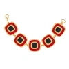 Susan Caplan 1980s Vintage Red & Black Enamel Bracelet In Multi