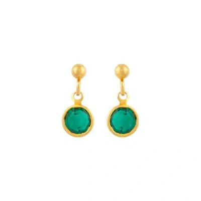Susan Caplan 1990s Vintage Emerald Green Earrings