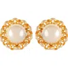 Susan Caplan 1990s Vintage Faux Pearl Clip-on Earrings