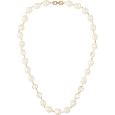 Susan Caplan 1990s Vintage Givenchy Faux Pearl Statement Necklace In Gold