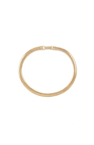 Susan Caplan 1990s Vintage Gold Plated Textured Flex Collar