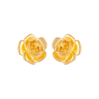 Susan Caplan 1990s Vintage Rose Earrings In Pink