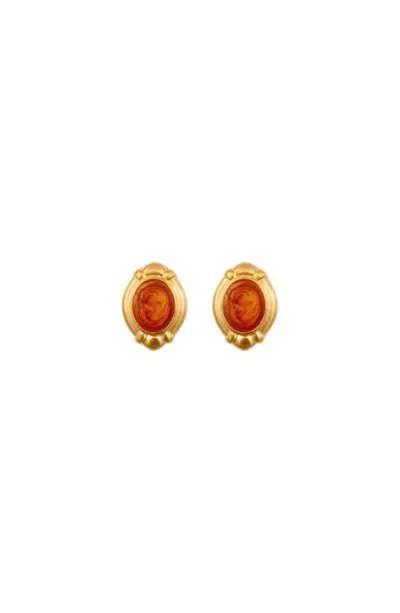 Susan Caplan 1990s Vintage Topaz Earrings In Champagne