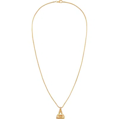 Susan Caplan 1990s Vintage Victorian Revival Fob Necklace In Gold