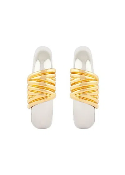 Susan Caplan 1990s Vintage Yves Saint Laurent Hoop Earrings In Gold