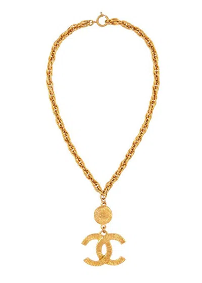 Susan Caplan 1993 Vintage Chanel Byzantine Necklace In Gold