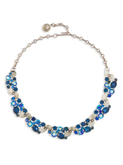 Pre-owned Susan Caplan Vintage 1950s Lisner Crystal-embellished Necklace In Silver