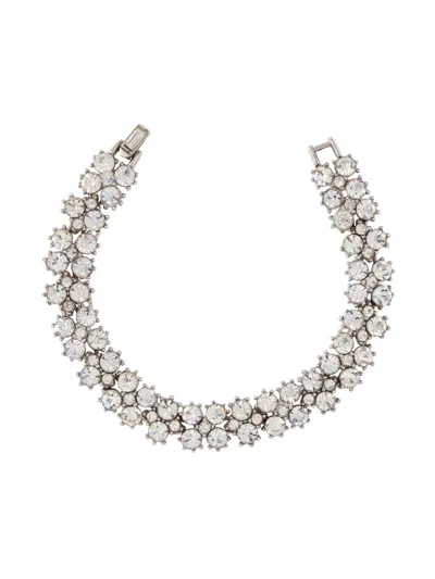 Pre-owned Susan Caplan Vintage 1950s Trifari Swarovski-embellished Bracelet In Silver
