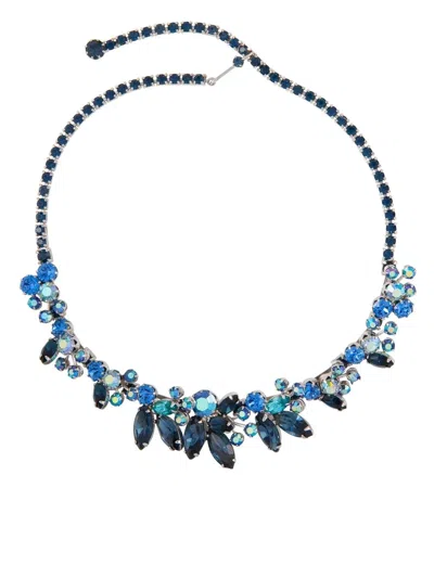Pre-owned Susan Caplan Vintage 1950s Weiss Crystal-embellished Necklace In Blue