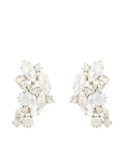Pre-owned Susan Caplan Vintage 1970s Crystal-embellished Stud Earrings In Silver