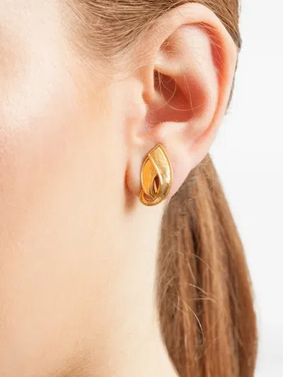 Pre-owned Susan Caplan Vintage 1970s D'orlan Clip-on Earrings In Gold