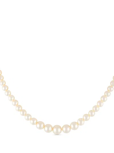 Pre-owned Susan Caplan Vintage 1970s Rediscovered Faux-pearl Necklace In White