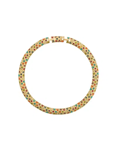 Pre-owned Susan Caplan Vintage 1970s Vintage D'orlan Colourful Collar In Gold