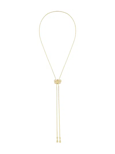 Pre-owned Susan Caplan Vintage 1980 Butterfly Lariat Necklace In Gold