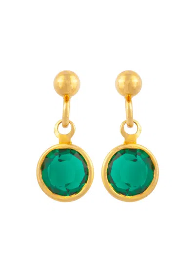Pre-owned Susan Caplan Vintage 1980 Rediscovered Drop Earrings In Gold