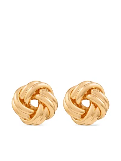 Pre-owned Susan Caplan Vintage 1980 Rediscovered Stud Earrings In Gold