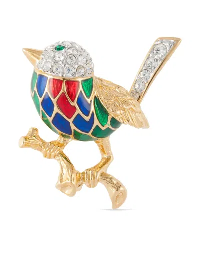 Pre-owned Susan Caplan Vintage 1980s Attwood & Sawyer Bird Brooch In Gold