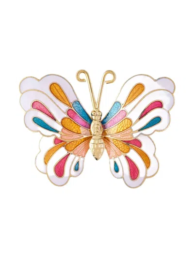 Pre-owned Susan Caplan Vintage 1980s Butterfly Brooch In White