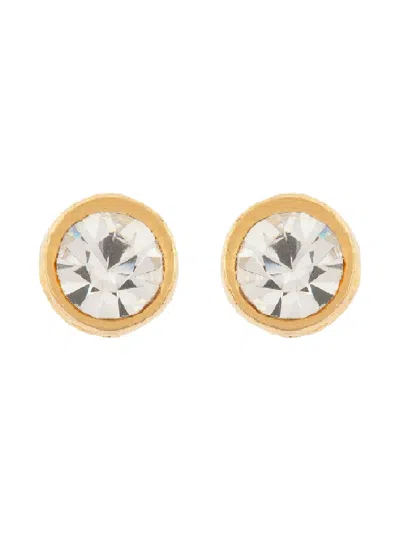 Pre-owned Susan Caplan Vintage 1980s Crystal Earrings In Gold