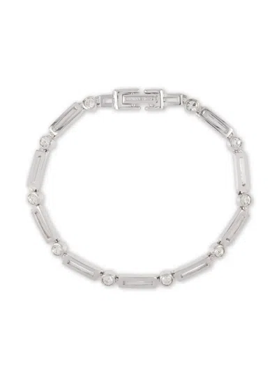 Pre-owned Susan Caplan Vintage 1980s Crystal-embellished Bracelet In Silver
