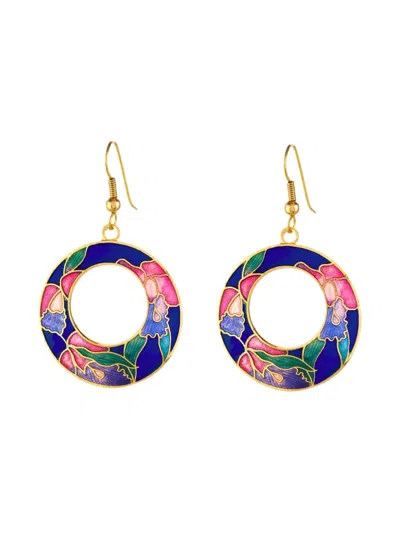 Pre-owned Susan Caplan Vintage 1980s Floral-embellishment Earrings In Gold