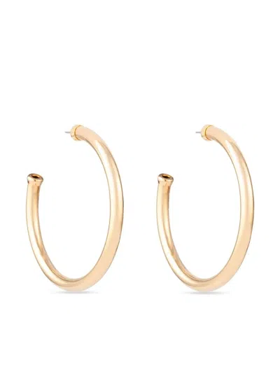 Pre-owned Susan Caplan Vintage 1980s Hoop Post-back Earrings In Gold