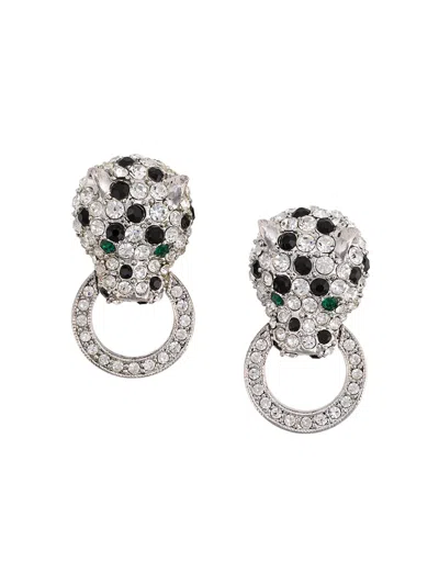 Pre-owned Susan Caplan Vintage 1980s Kjl Door Knocker Clip-on Earrings In Grey