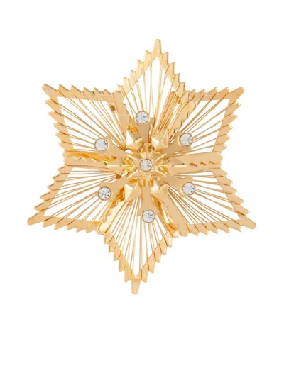 Pre-owned Susan Caplan Vintage 1980s Monet Brooch In Gold