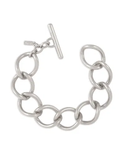 Pre-owned Susan Caplan Vintage 1980s Monet Cable-link Bracelet In Silver