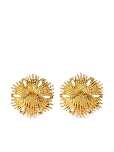 Pre-owned Susan Caplan Vintage 1980s Monet Clip-on Earrings In Gold