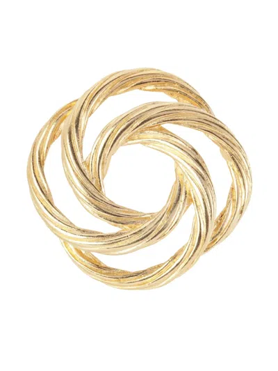 Pre-owned Susan Caplan Vintage 1980s Monet Textured Brooch In Gold