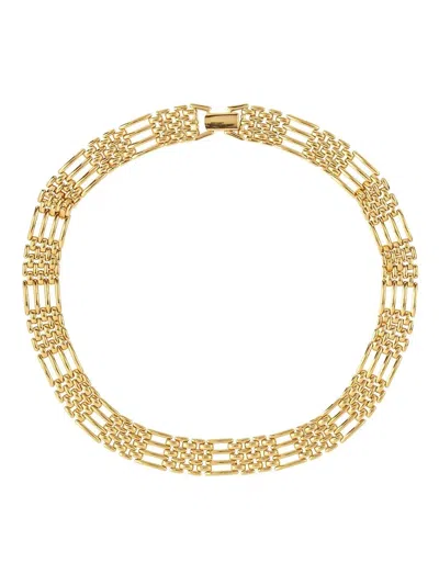 Pre-owned Susan Caplan Vintage 1980s Napier Chain-link Necklace In Gold