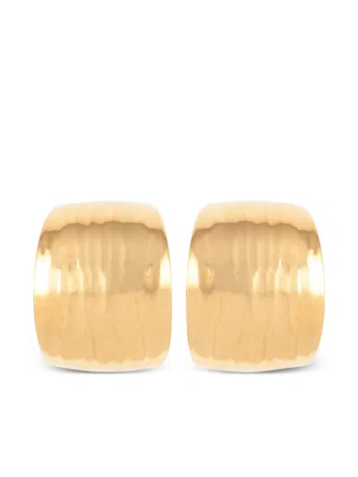 Pre-owned Susan Caplan Vintage 1980s Napier Hoop Clip-on Earrings In 金色