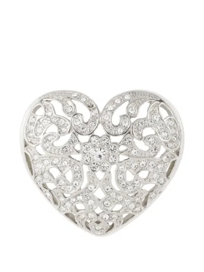 Pre-owned Susan Caplan Vintage 1980s Napier Metal Brooch In Silver