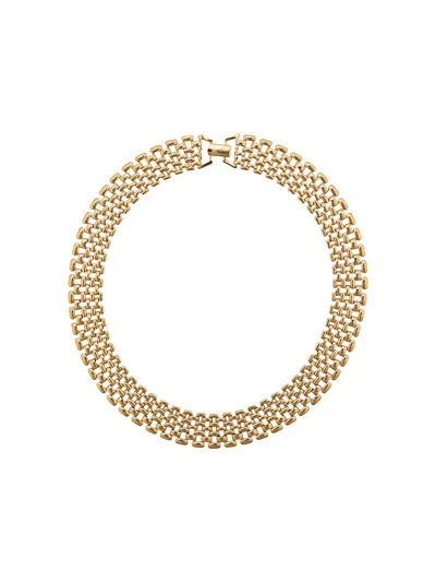 Pre-owned Susan Caplan Vintage 1980s Napier Watchband Necklace In Gold