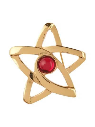 Pre-owned Susan Caplan Vintage 1980s Paloma Picasso Star Brooch In Gold