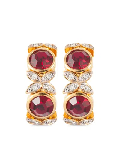 Pre-owned Susan Caplan Vintage 1980s  D'orlan Clip-on Earrings In Gold