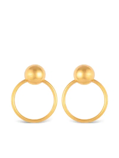 Pre-owned Susan Caplan Vintage 1980s  Hoop Earrings In Gold