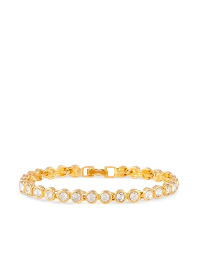 Pre-owned Susan Caplan Vintage 1980s  Swarovski-embellished Bracelet In Gold