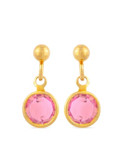Pre-owned Susan Caplan Vintage 1980s Rediscovered By Susan Caplan Crystal-embellished Dangle Earrings In Gold
