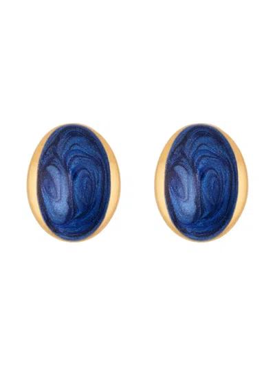 Pre-owned Susan Caplan Vintage 1980s Rediscovered Clip-on Earrings In Gold