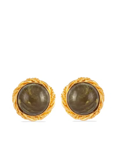 Pre-owned Susan Caplan Vintage 1980s Rediscovered By Susan Caplan Clip-on Earrings In Gold