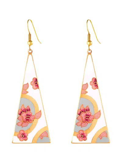 Pre-owned Susan Caplan Vintage 1980s Triangular-shape Earrings In Gold