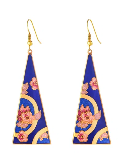 Pre-owned Susan Caplan Vintage 1980s Triangular-shape Earrings In Gold